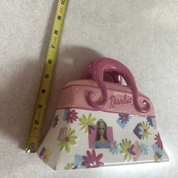 Barbie Kreisler Purse Coin Bank 2002 Ceramic Collectible Pink Handles - Picture 10 of 10